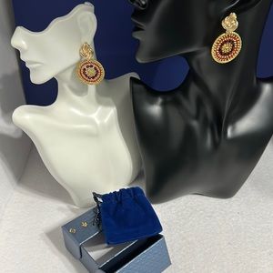 New Beautiful Gold and Red Earrings